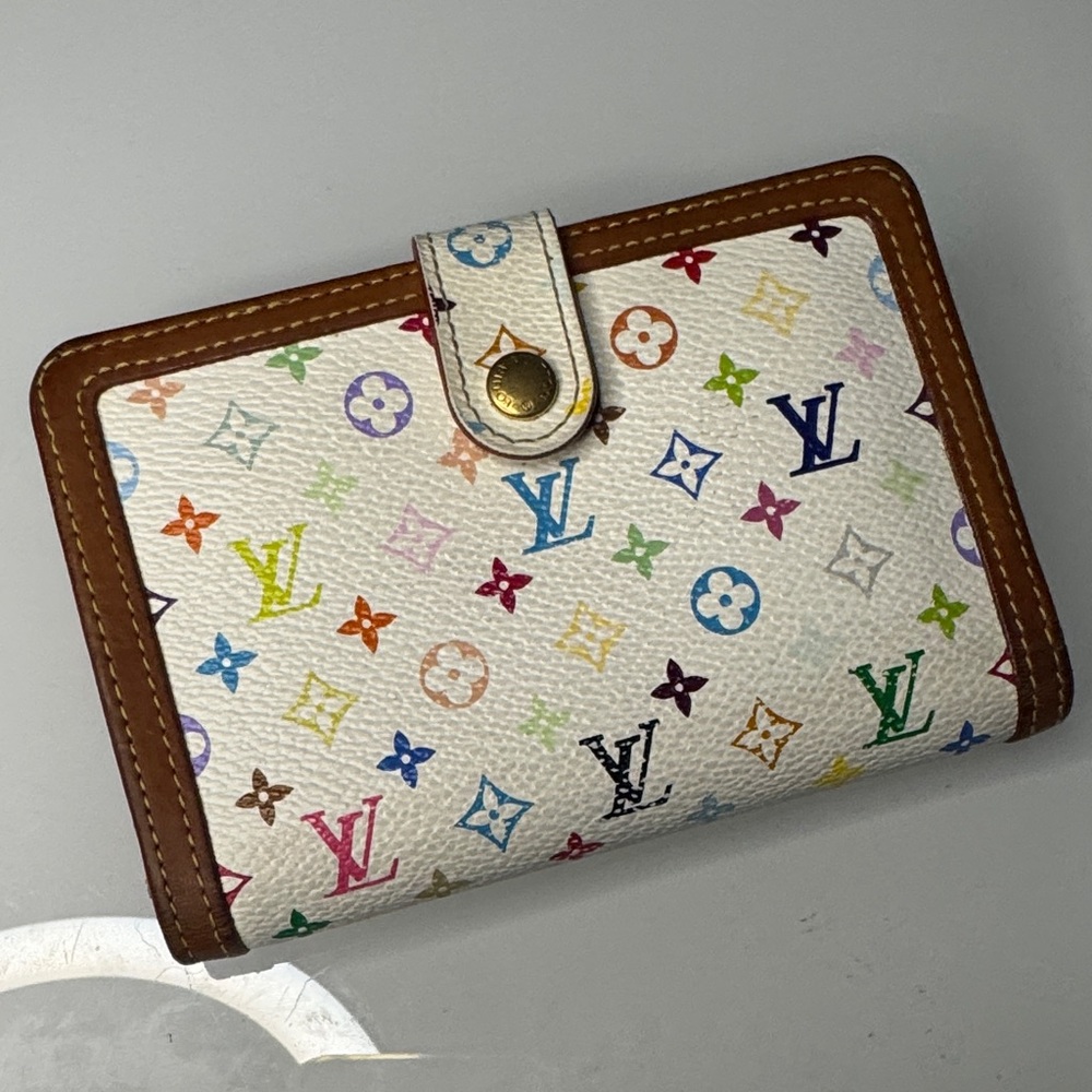 Louis Vuitton White Murakami Monogram Wallet